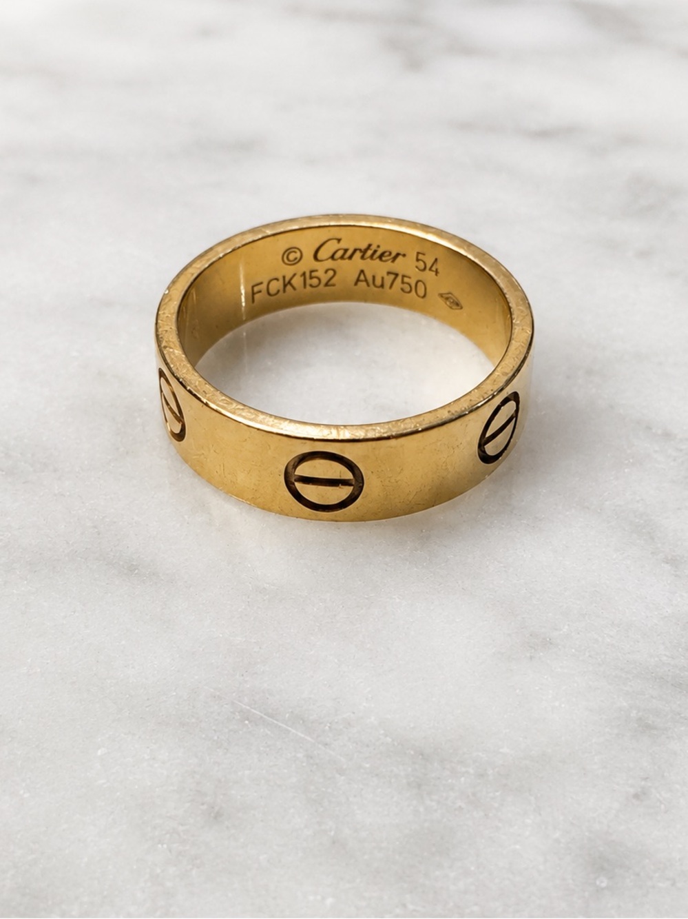 Cartier Love Ring Classic Model 18K Yellow Gold Size 54 w/ Box - Picture 2 of 3